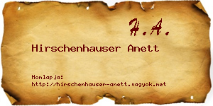 Hirschenhauser Anett névjegykártya